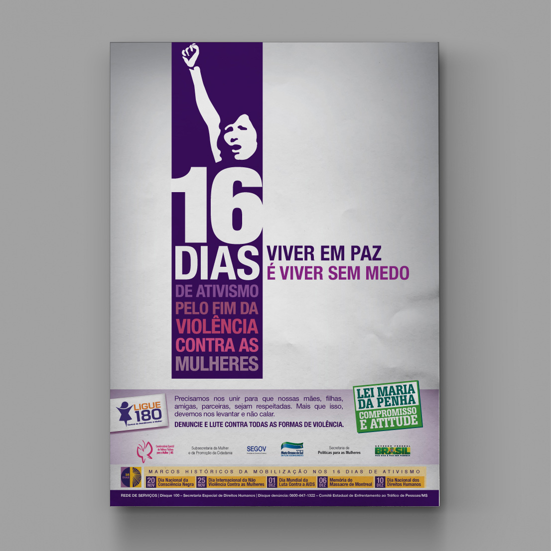 Cartaz - 16 Dias de Ativismo pelo Fim da Violência Contra as Mulheres