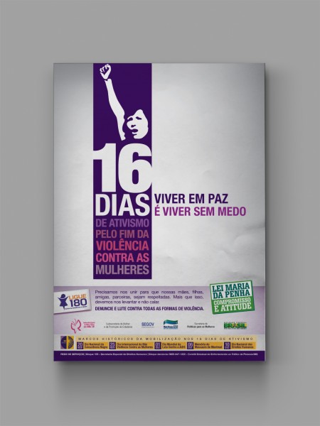 Cartaz - 16 Dias de Ativismo pelo Fim da Violência Contra as Mulheres